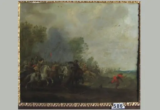 Luptă de cavalerie la marginea codrului, by Nikolaus Van Hoy cel Bătrân