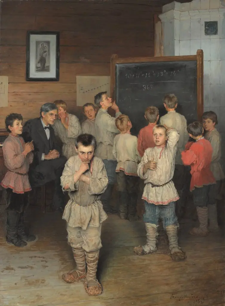 Mental Calculation. In Public School of S. A. Rachinsky, by Nikolay Bogdanov-Belsky