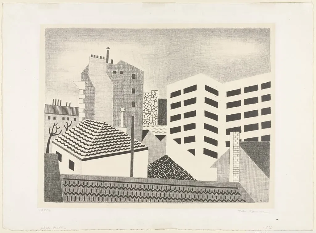 Untitled, by Niles Spencer, ink, 1928