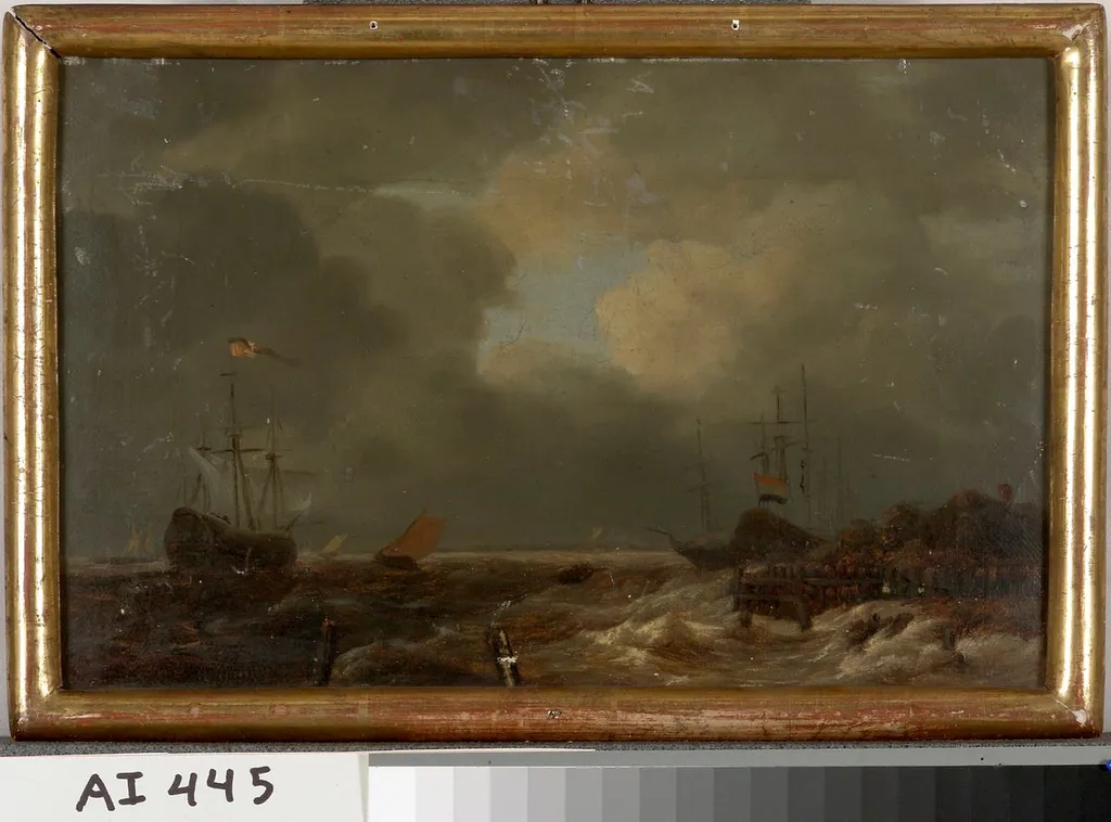 Hollantilainen satama, kopio Jacob van Ruisdaelin mukaan, by Nils Jakob Olsson Blommér, unspecified