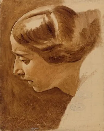 Naisen muotokuva (Edla Blommér?) ; keskeneräinen, by Nils Jakob Olsson Blommér