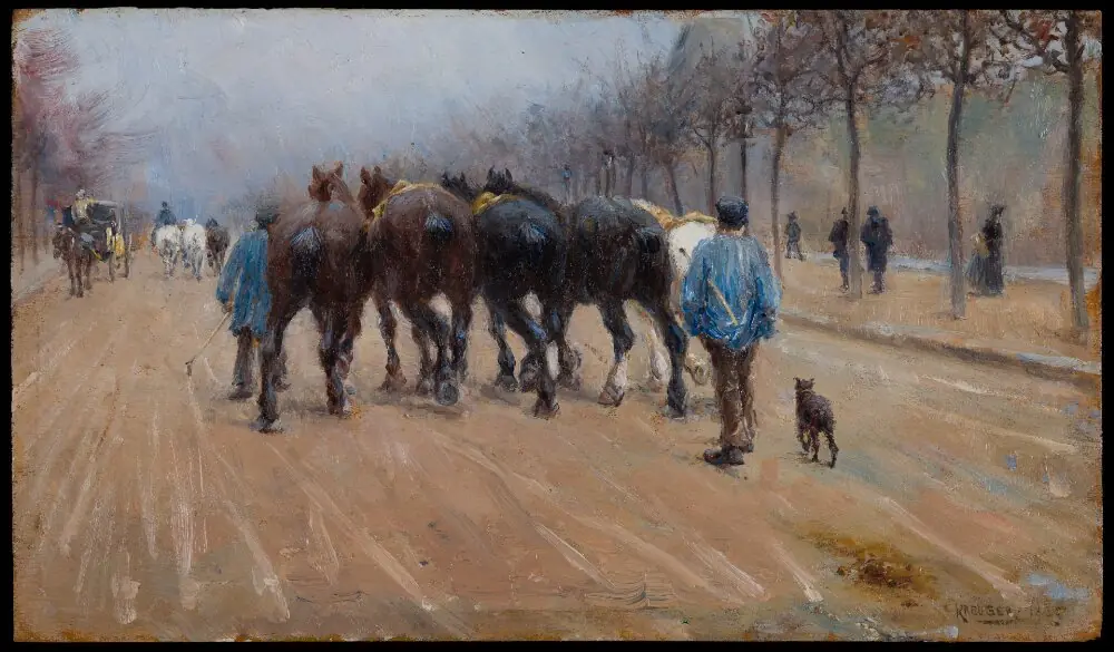 Decommissioned Omnibus Horses on Boulevard d’Enfer, Paris