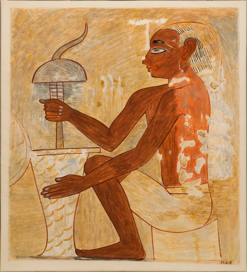 Drilling a Stone Vase, Tomb of Rekhmire, by Nina M. Davies, unspecified, 1504