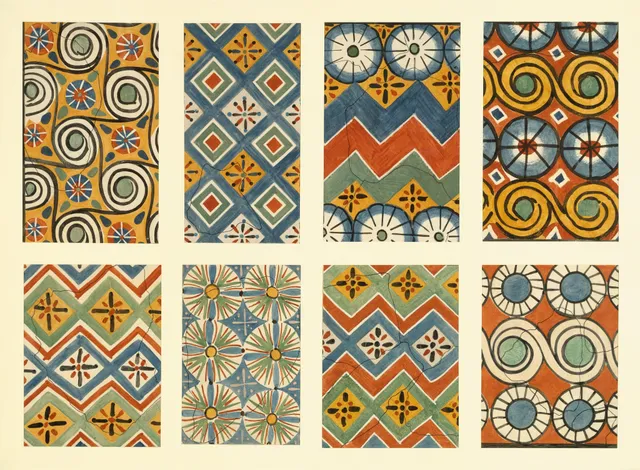 Eight Ceiling Patterns, Tomb of Nebamun and Ipuky