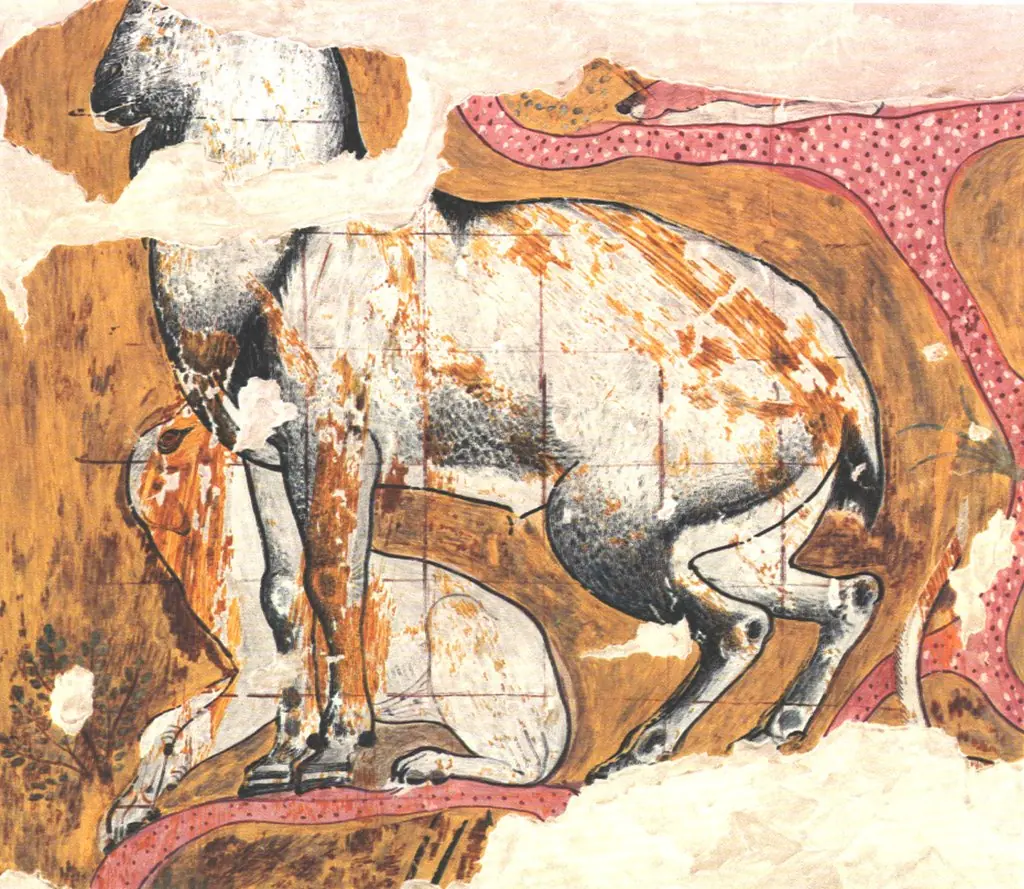Ibex and Dog from the Tomb of Qenamun, by Nina M. Davies