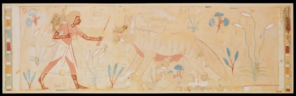 Man Confronting a Hyena, Tomb of Amenemhab, by Nina M. Davies