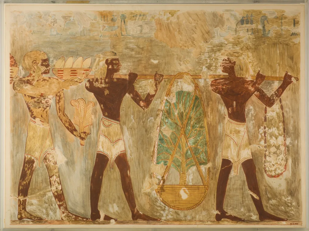 Men from Punt Carrying Gifts, Tomb of Rekhmire, by Nina M. Davies, unspecified, 1490