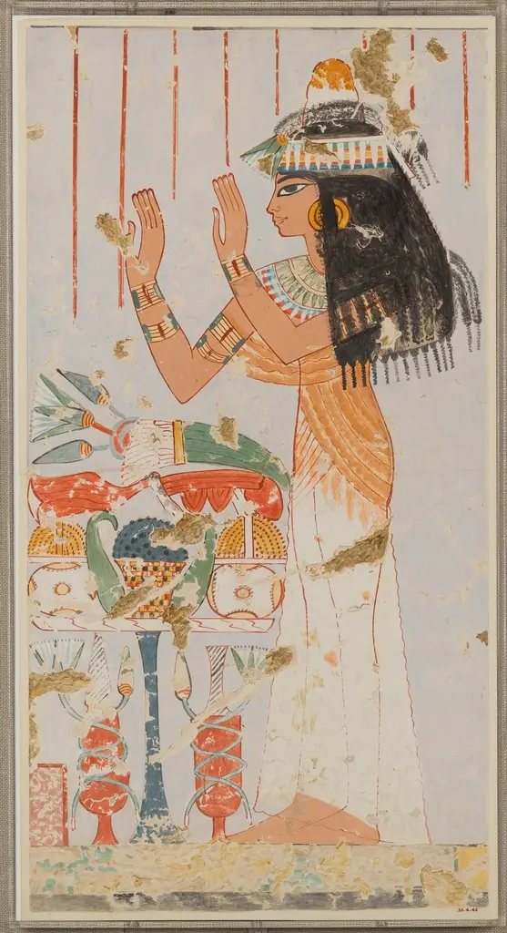 Menna's Daughter Offering to her Parents, Tomb of Menna, by Nina M. Davies