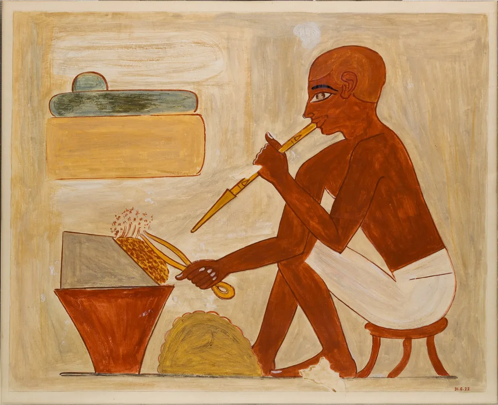Metal Working, Tomb of Rekhmire, by Nina M. Davies, unspecified, 1504
