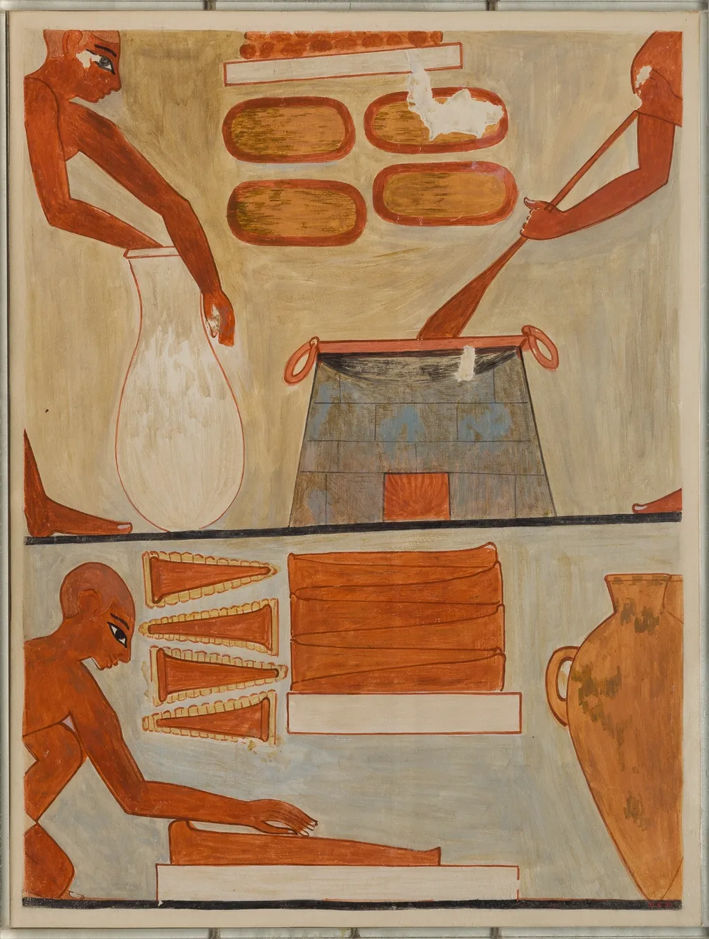 Preparing and Cooking Cakes, Tomb of Rekhmire, by Nina M. Davies, unspecified, 1504