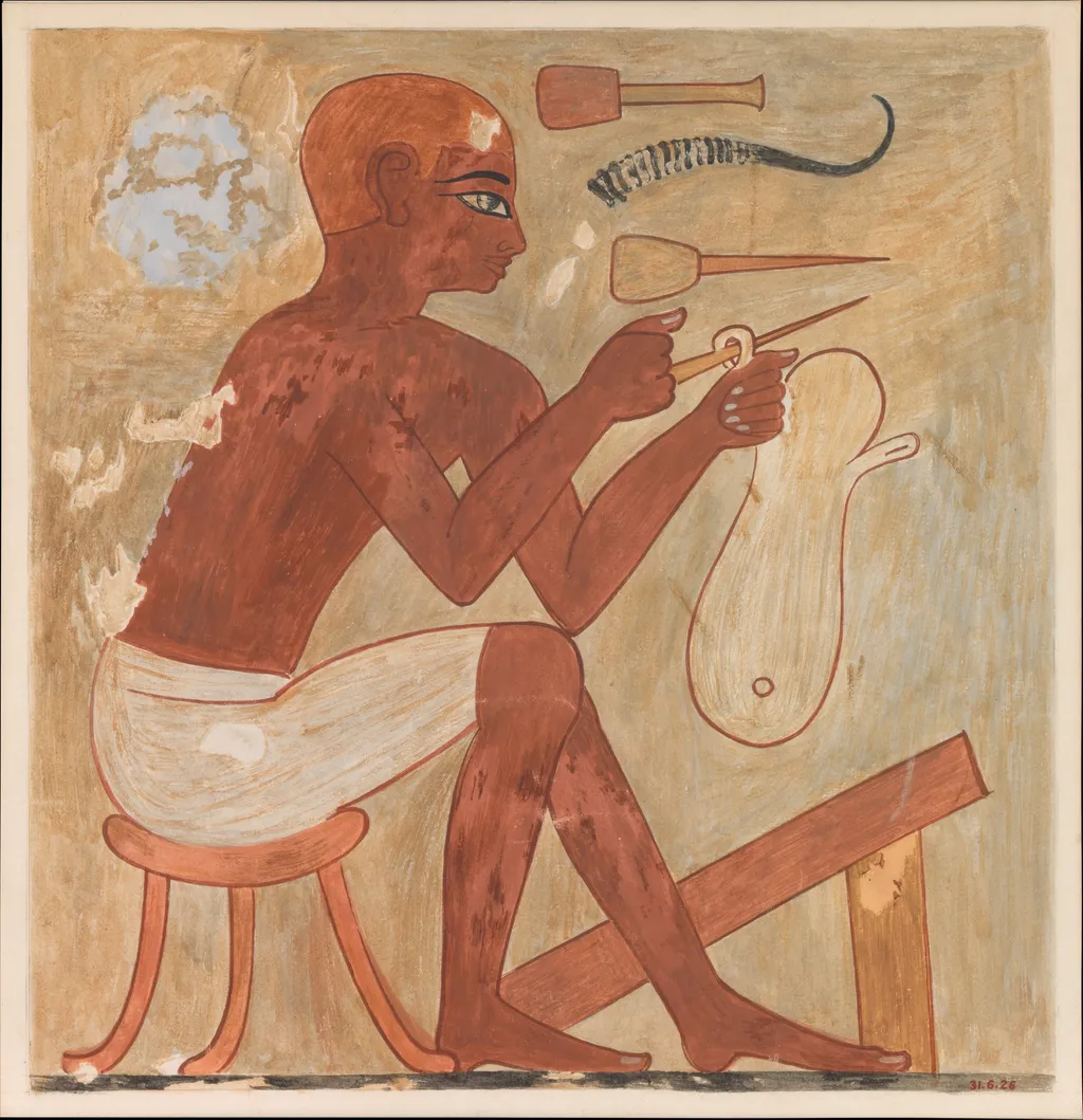 Sandal Maker, Tomb of Rekhmire, by Nina M. Davies, unspecified, 1504