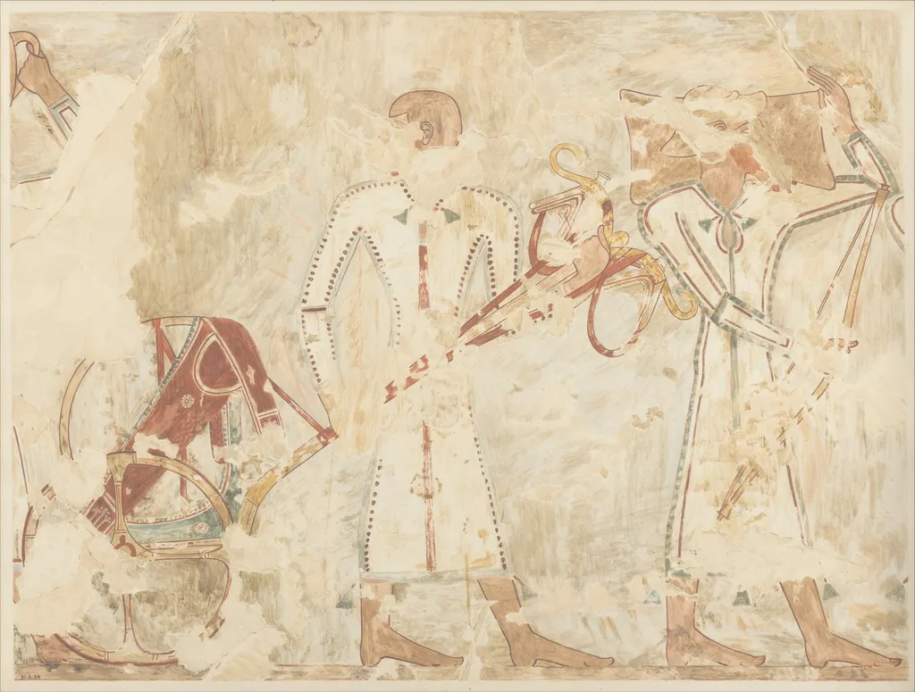 Syrians Bringing an Ingot and a Chariot, tomb of Rekhmire, by Nina M. Davies, unspecified, 1504