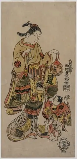 Child Reaching for a Fishbowl, by Nishimura Shigenaga
