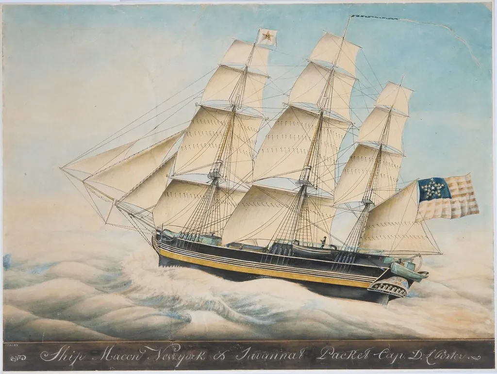 Le navire « Macon », by Nivelet, watercolor, 1832