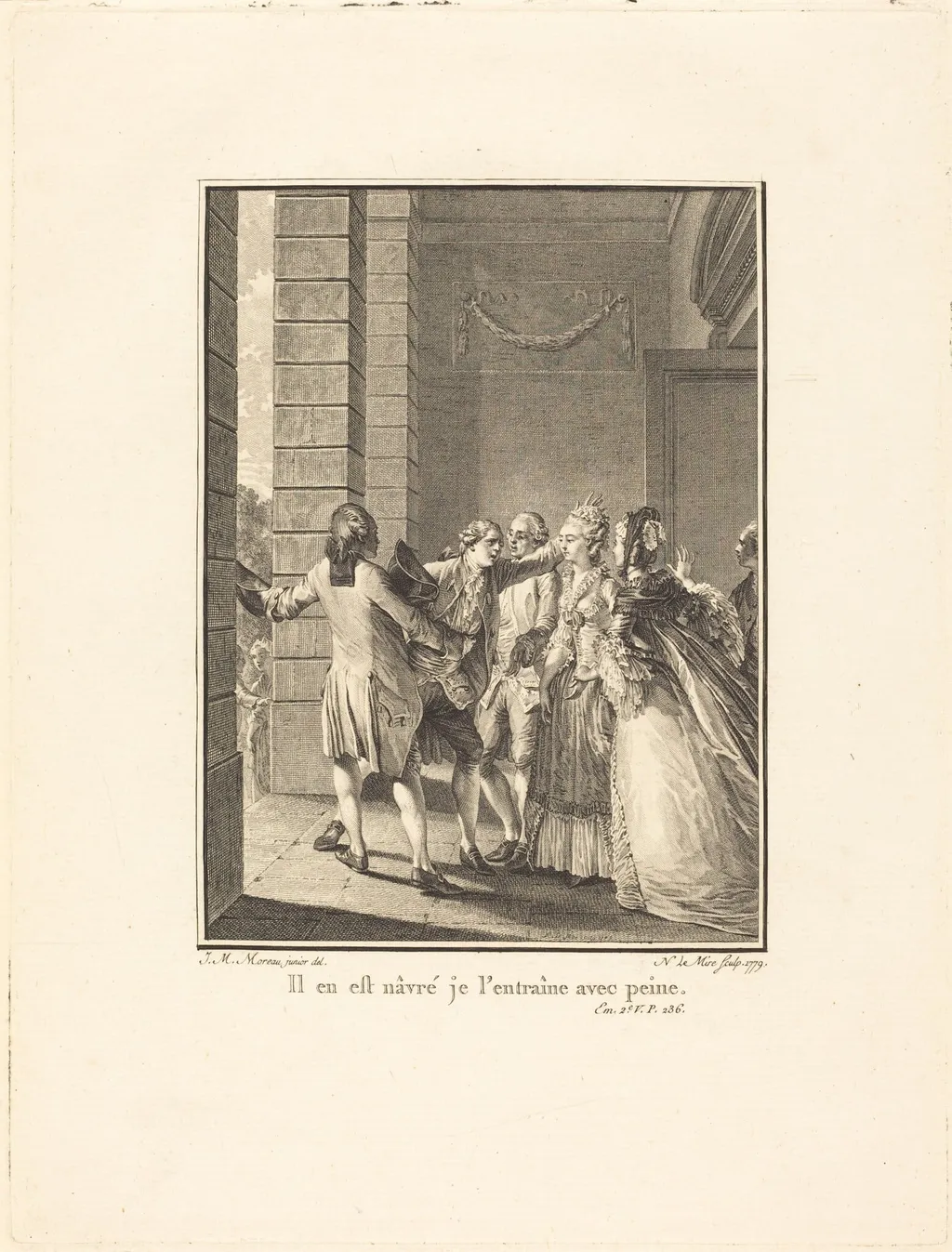 Il en est nâvré, je l'entraine avec peine, by Noël Le Mire, ink, 1779