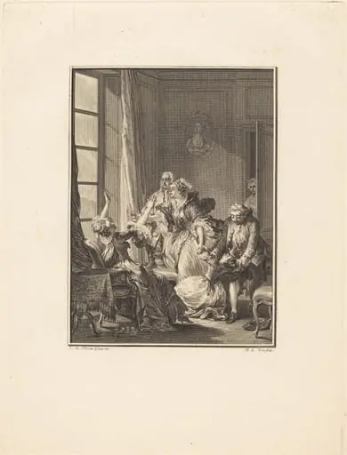 Julie s'évanouit dans un fauteuil, by Noël Le Mire