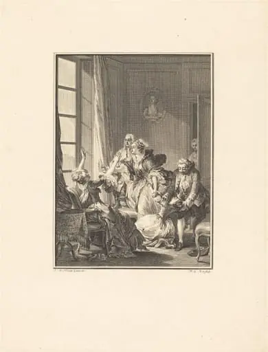 Julie s'évanouit dans un fauteuil, by Noël Le Mire