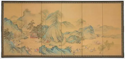 The Gathering at the Orchid Pavilion (front); Geese among Reeds (back), by Noguchi Shohin