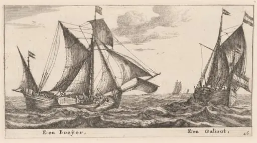 A Boeier and a Galliot, by Nooms, called Zeeman, Reinier