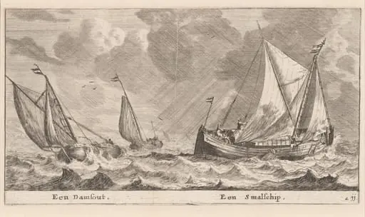 A Damschuit and a "Smalschip", by Nooms, called Zeeman, Reinier