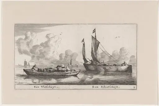 A "Vlotschuit" and a "Schietschuit", by Nooms, called Zeeman, Reinier