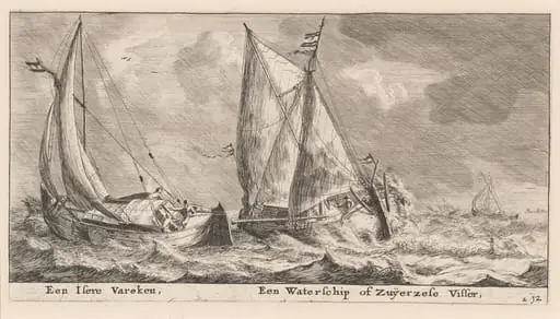 An "Isere" Vessel and a Waterschip or Zuiderzee Fishing-Boat, by Nooms, called Zeeman, Reinier