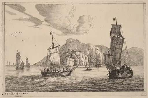 Harbor Scene with Mountainous Background, by Nooms, called Zeeman, Reinier