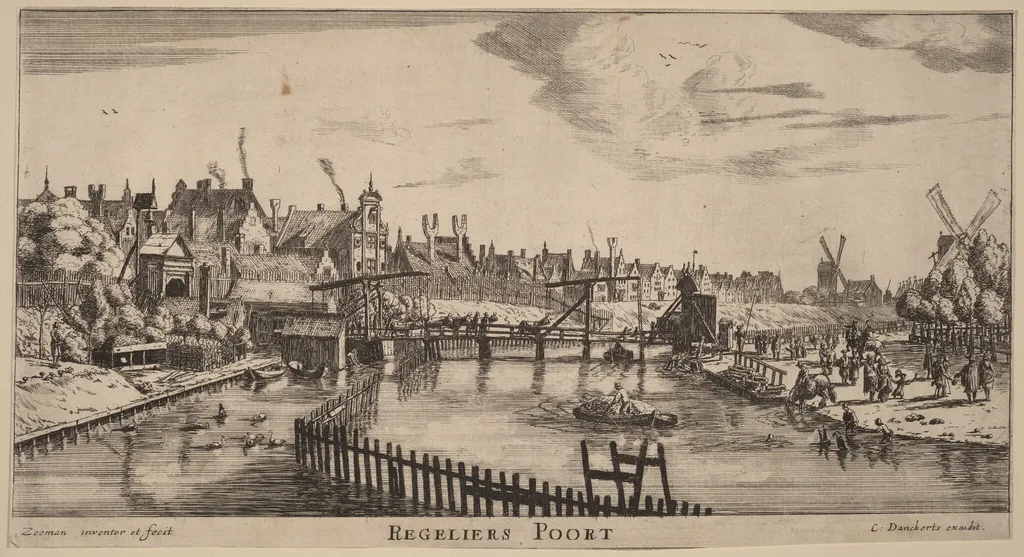 Reguliers Gate (Regeliers Poort), by Nooms, called Zeeman, Reinier, ink, 1645
