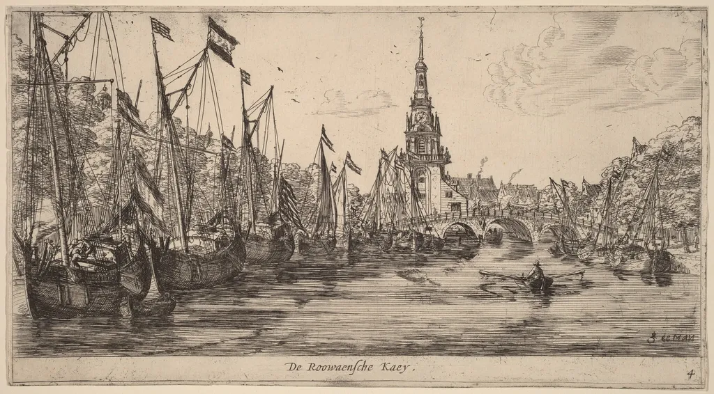 Roowaensche Quay (De Roowaensche Kaey), by Nooms, called Zeeman, Reinier, ink, 1645
