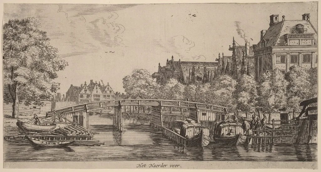 The Ferry to Naarden (Het Naerder veer), by Nooms, called Zeeman, Reinier, ink, 1645