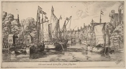 The Ferry to Utrecht (Het veer van der Uytersche schiet-schuyten), by Nooms, called Zeeman, Reinier