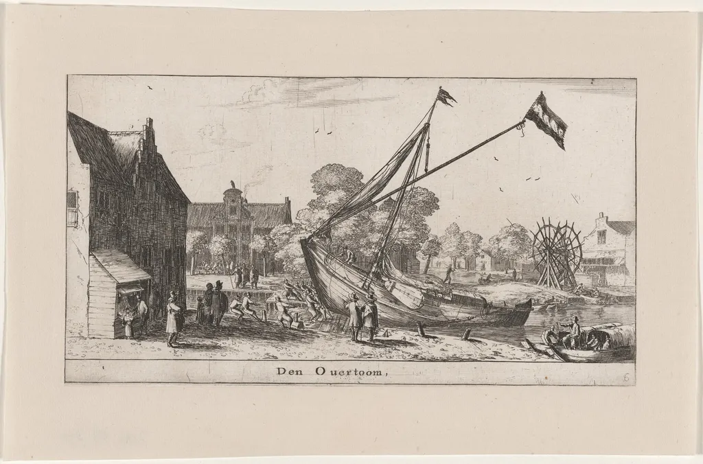 The "Overtoom" (Portage) at Amsterdam, by Nooms, called Zeeman, Reinier, ink, 1653