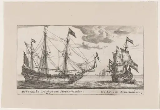 The "Vergulde Dolphyn," a Large Merchant Vessel, and the "Kat," a Flute, by Nooms, called Zeeman, Reinier