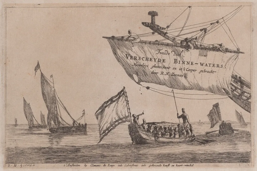 Title Page: Fishing Boats and Staten Sloop, by Nooms, called Zeeman, Reinier, ink, 1656
