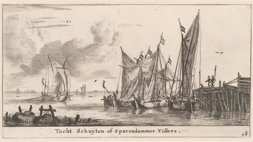 "Tocht Schuiten"or Spaarndam Fishing Boats, by Nooms, called Zeeman, Reinier