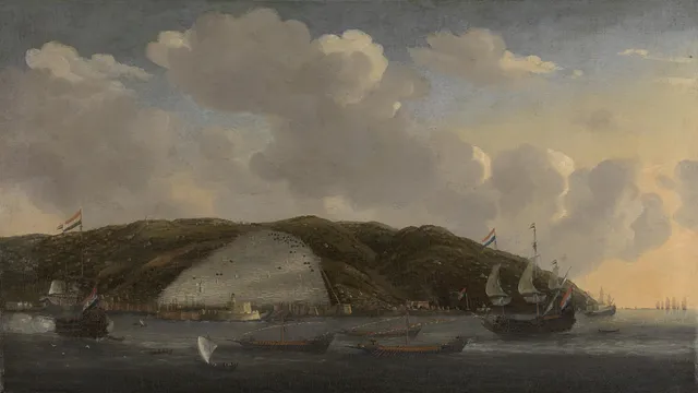 View of Algiers with de Ruyter's ship 'De Liefde', 1662