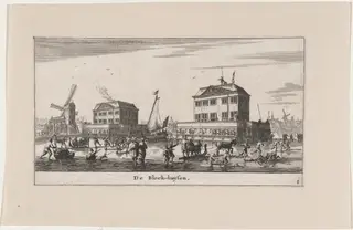 Winter Scene in the Blockhouses in Amsterdam, by Nooms, called Zeeman, Reinier