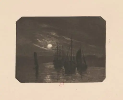 A Moonlit Harbor, by Norbert Goeneutte