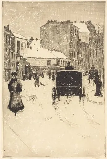 Boulevard Clichy in the Snow (Le boulevard Clichy par un temps de neige), by Norbert Goeneutte