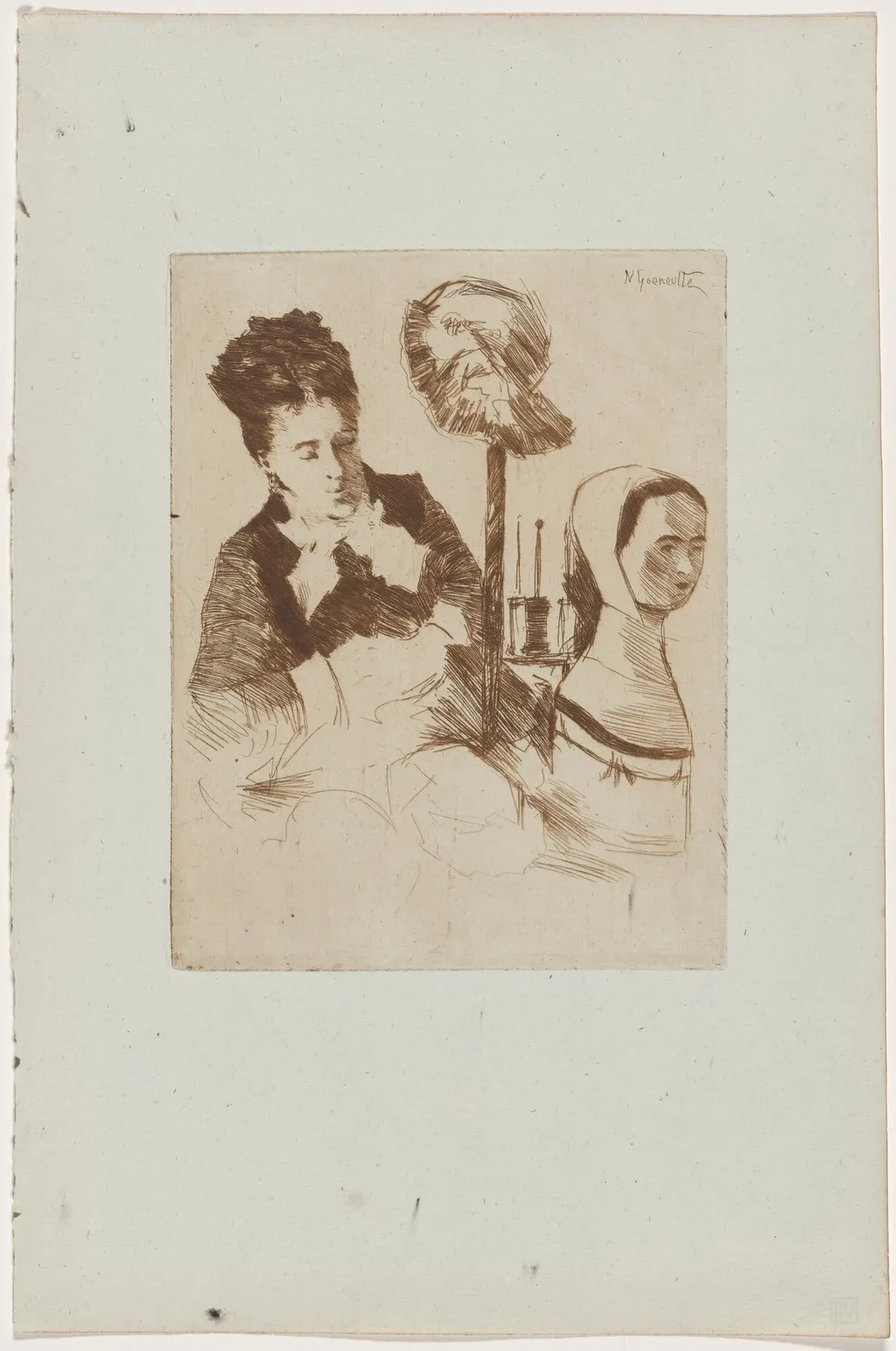 La modiste, by Norbert Goeneutte, ink