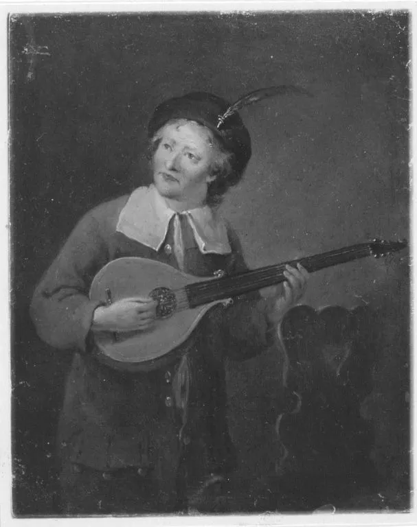 Lautenspieler, by Norbert Grund, unspecified, 1742