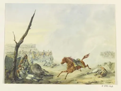 Battle scene during the Napoleonic wars, by Norie