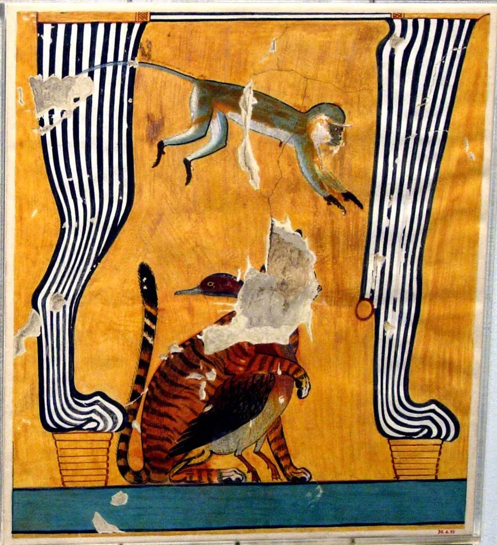 Animals Seated under a Chair, Tomb of Anen, by Norman de Garis Davies, unspecified