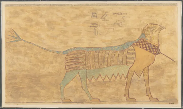 Detail of a Griffin, Tomb of Khety — Norman de Garis Davies
