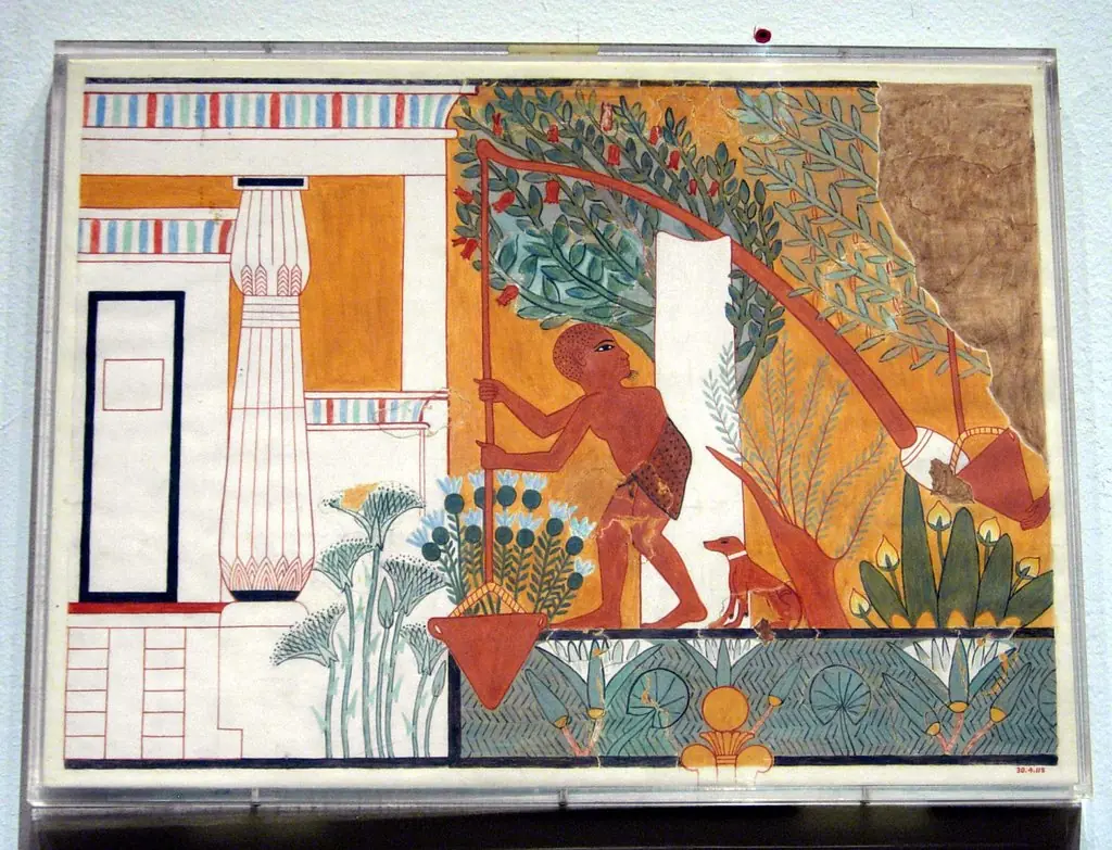 Garden Scene, Tomb of Ipuy, by Norman de Garis Davies