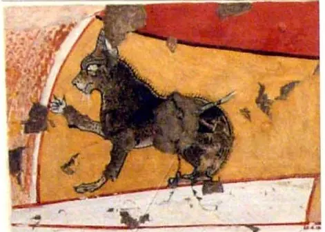 Kitten on Ipuy's Lap, Tomb of Ipuy, by Norman de Garis Davies