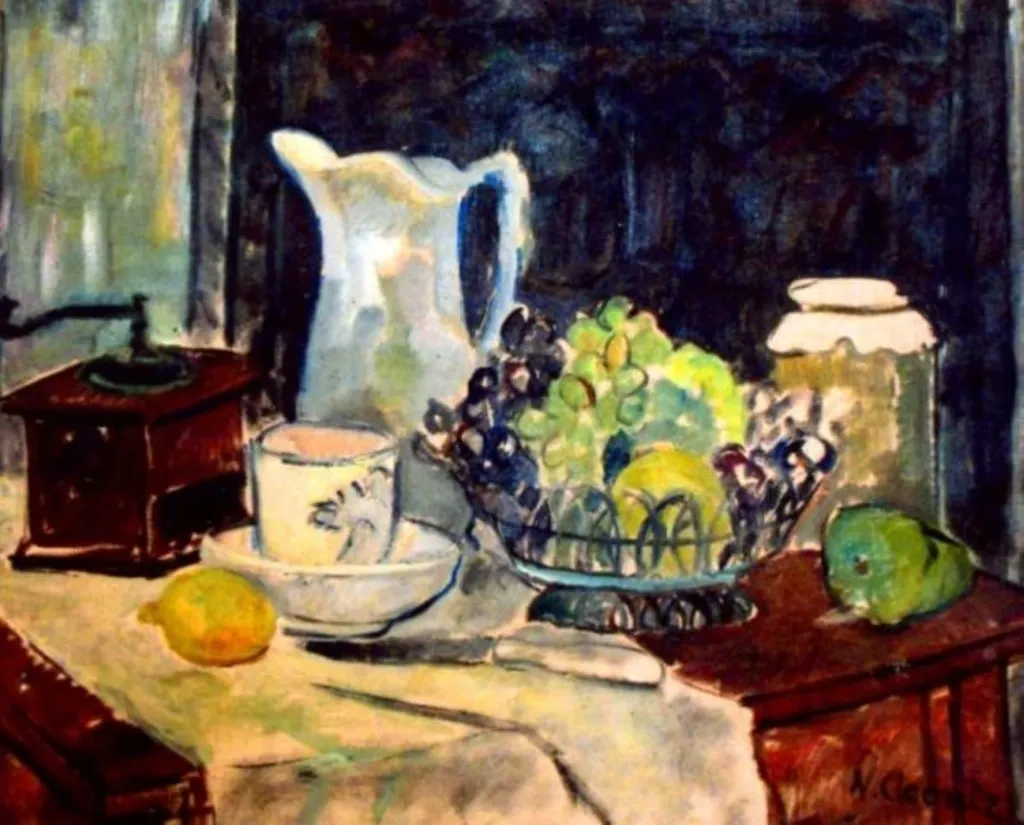 Natură statică cu fructe, by Nutzi Acontz, unspecified, 1935