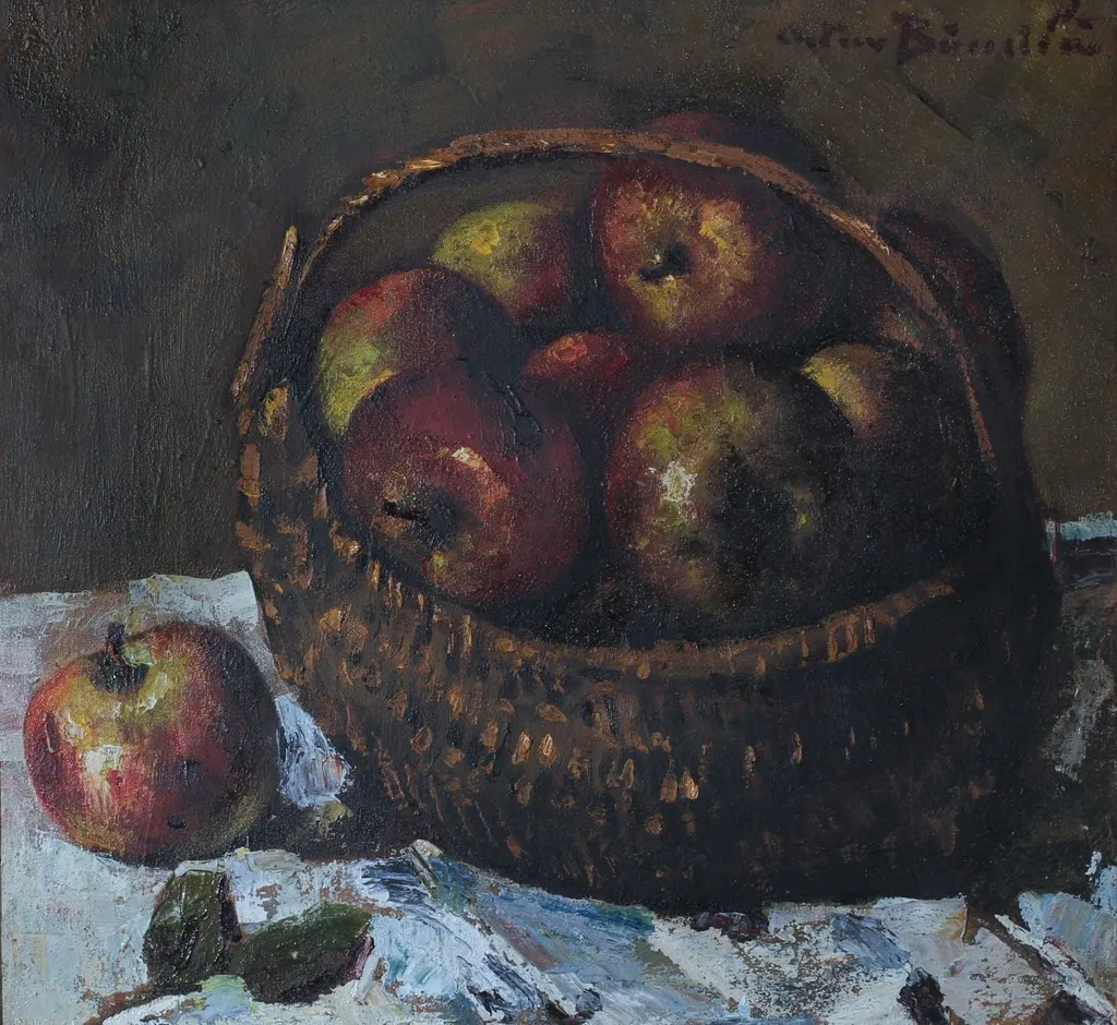 Coș cu mere, by Octav Băncilă, unspecified