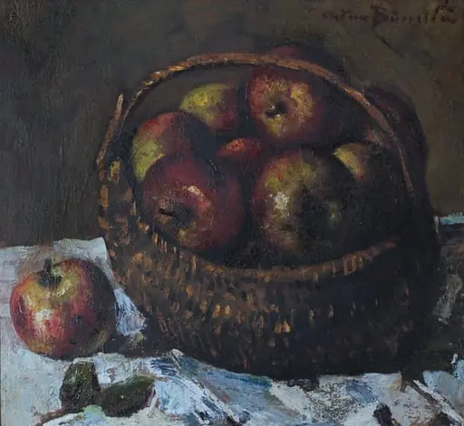 Coș cu mere, by Octav Băncilă