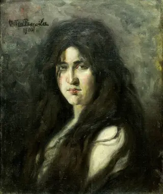 Portret de fată, by Octav Băncilă, 1850